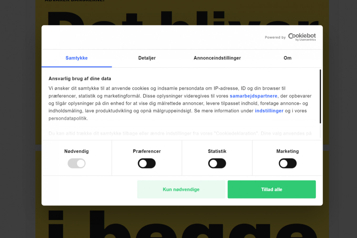 Datatilsynet har truffet to afgørelser i sager om cookie walls på hjemmesider og er fremkommet med generelle retningslinjer om brugen af cookie walls